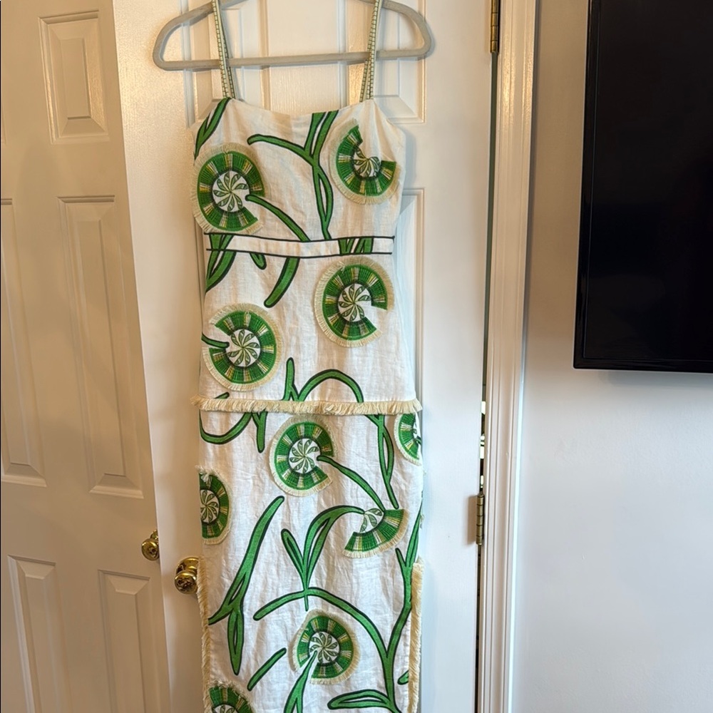 Alexis Green Spaghetti Strap Sundress Resort Wear